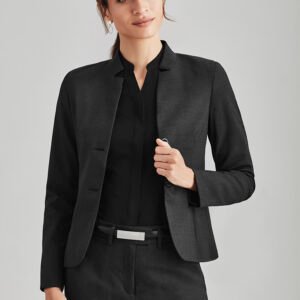 64013_O94kSHe 64013 - Womens Comfort Wool Stretch Short Jacket with Reverse Lapel