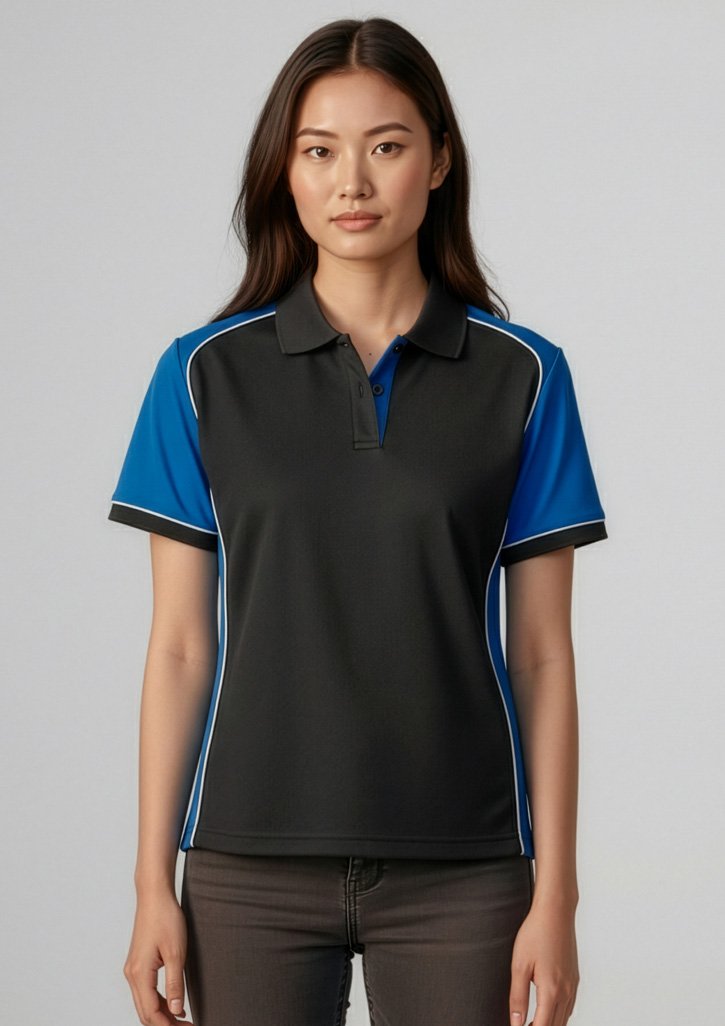 P10122_Talent_Black_Royal_White_01 P10122 - Womens Nitro Short Sleeve Polo