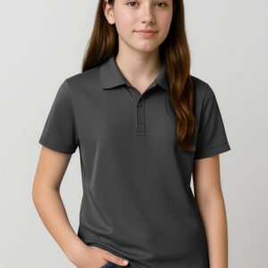 P206KS_Talent_Charcoal_01_R P206KS - Kids Action Short Sleeve Polo