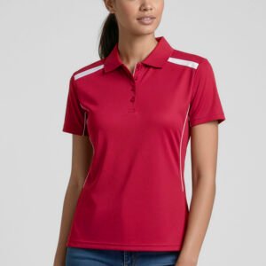 P244LS_Talent_Red_White_01 P244LS - Womens United Short Sleeve Polo