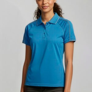 P303LS_Talnet_Cyan_SilverGrey_01 P303LS - Womens Blade Short Sleeve Polo