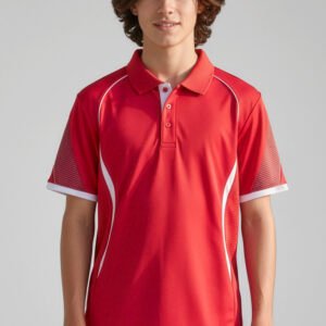 P405KS_Talent_Red_White_01_TjjLqAy P405KS - Kids Razor Short Sleeve Polo