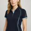 P405LS_Talent_Navy_Sky_01 P405LS - Womens Razor Short Sleeve Polo