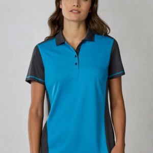 P419LS_Talent_Grey_Cyan_01_0gkcqlX P419LS - Womens Dart Short Sleeve Polo