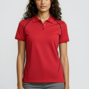 P604LS_Talent_Red_Silver_01_R_zWR9SHD P604LS - Womens Cyber Short Sleeve Polo