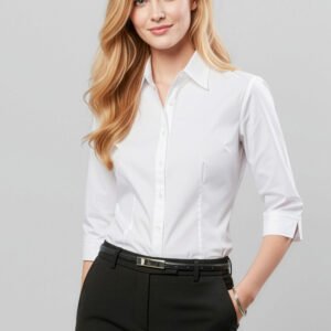 S10521_Talent_White_01_WS4Q5ii S10521 - Womens Base 3/4 Sleeve Shirt