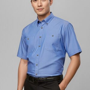 SH113 - Mens Chambray Short Sleeve Shirt