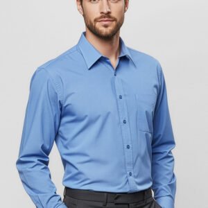 SH816 - Mens Micro Check Long Sleeve Shirt