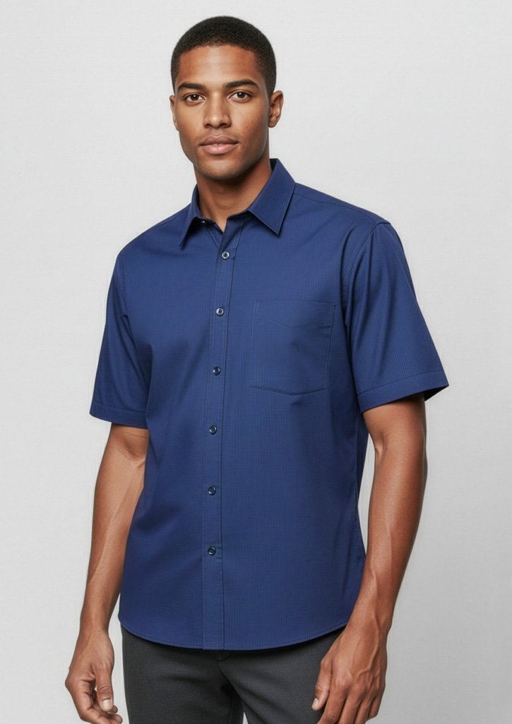 SH817 - Mens Micro Check Short Sleeve Shirt