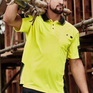 ZH465_Talent_01_MLhHRGU ZH465 - Mens Hi Vis Reinforced Squad Short Sleeve Polo