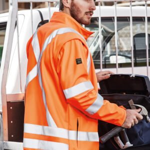 ZJ680_Talent_Orange_01 ZJ680 - Unisex Hi Vis X Back 2 In 1 Softshell Jacket
