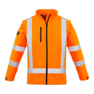 ZJ770_Product_Orange_01_XQvBlks ZJ770 - Womens Hi Vis NSW Rail X Back 2 In 1 Softshell Jacket