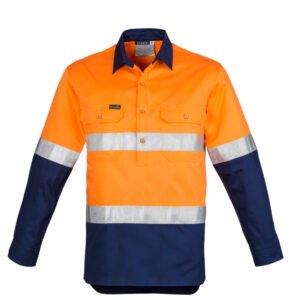 ZW550 - Mens Closed Front Long Sleeve Shirt - Hoop Taped