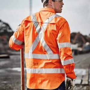 ZW690_Talent_01_r26STqS ZW690 - Mens Hi Vis X Back NSW Rail Taped Shirt