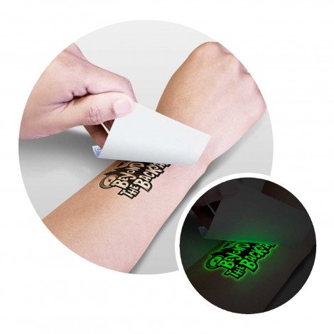 113186 - Temporary Tattoo Glow in the Dark - 51mm x 76mm