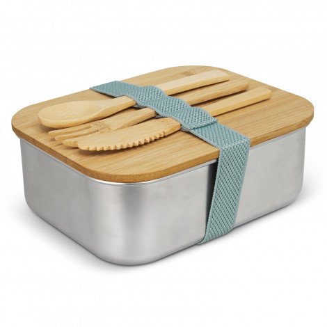 120046 - Stainless Steel Lunch Box with Cutlery