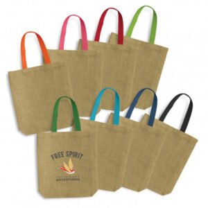 120518-0.jpg 120518 - Thera Jute Tote Bag - Coloured Handles