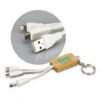 121410-0.jpg 121410 - Bamboo Charging Cable Key Ring - Rectangle