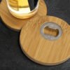 125550 - Bamboo Bottle Opener Coaster Set of 2 - Round