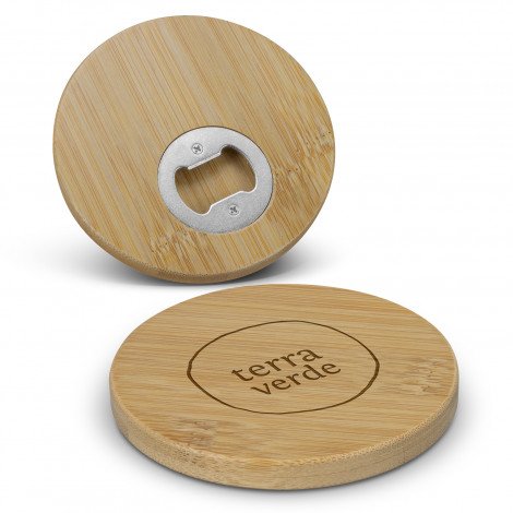125938-0.jpg 125938 - Bamboo Bottle Opener Coaster - Round