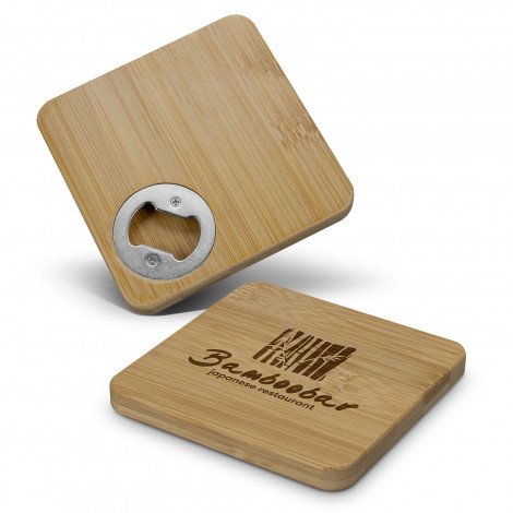 125939 - Bamboo Bottle Opener Coaster - Square