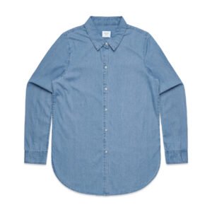 Wo's Blue Denim Shirt - 4042