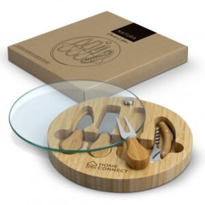 122342 - NATURA Glass & Bamboo Cheese Board