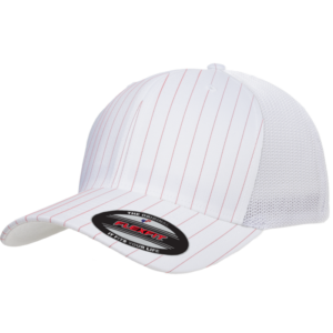 6511p_whtpnk_frontleft_sticker.png Trucker - Pinstripe - White/Red