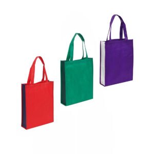 NON-WOVEN 2 TONE A4 TOTE BAG-RED W/ORANGE SIDES NON-WOVEN 2 TONE A4 TOTE BAG-RED W/ORANGE SIDES