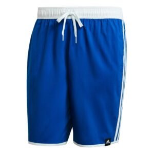 classic-length_3-stripes_swim_shorts_blue_gq1108_01_laydown.jpg 3-Stripes Swim Shorts - Royal / White