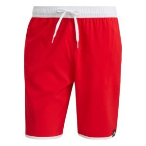 classic-length_3-stripes_swim_shorts_red_gq1106_01_laydown.jpg 3-Stripes Swim Shorts - Scarlet