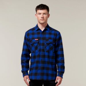 y07295_blc_1.jpg Long Sleeve Check Flannel Cotton Work Shirt