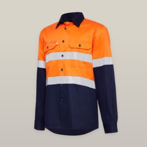 Hi Vis 2Tone Drill Long Sleeve Taped Shirt