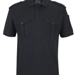 210ES_BX_01 JB's S/S 250 EPAULETTE POLO BLACK -XS