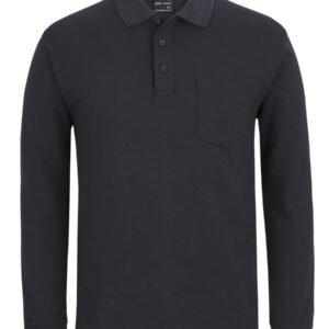 210PL_BX_01 JB's 210 L/S POCKET POLO BLACK -3XS
