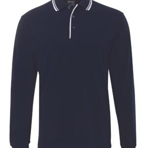 JB's L/S C/TRAST POLO NAVY/WHITE-2XS