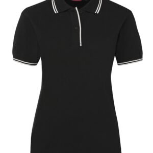 2LCP_BW_01 JB's LADIES CONTRAST POLO BLACK/WHITE-08