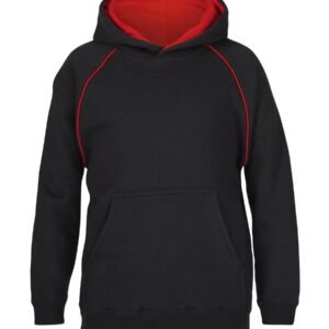 3CFH_BC_KIDS_01 JB's CONTRAST FLEECY HOODIE BLACK/RED-04