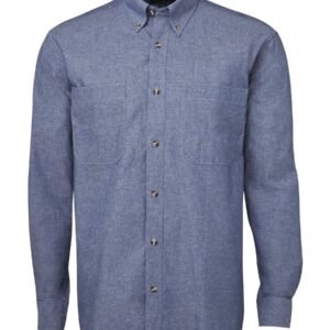 4CUL_X_01 JB's L/S CHAMBRAY SHIRT BLUE/BLUE-S