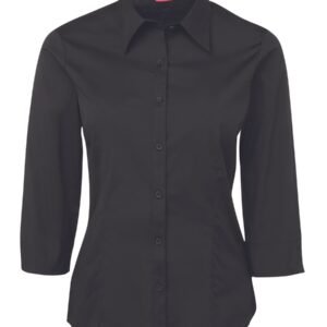 JB's LADIES URBAN 3/4 POPLIN SHIRT BLACK -06
