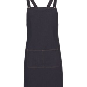 JB's CROSS BACK DENIM APRON (WITHOUT STRAP) BLACK