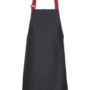 5ACS_BCC_65X71_01 JB's 65x71 APRON WITH COLOUR STRAPS BLACK/RED