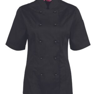 JB's LADIES S/S CHEF'S JACKET BLACK-06