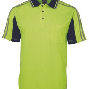6AT4S_EN_01 JB's HV 4602.1 S/S ARM TAPE POLO LIME/NAVY-2XS