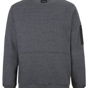 6CCF_4B_01 JB's 350 PREMIUM TRADE CREW NECK FLEECE CHAR MARLE/BLACK-2XS