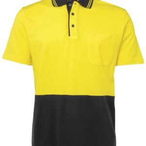 6CPHV_EB_01 JB's HV S/S COTTON POLO YELLOW/BLACK-2XS