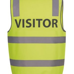 6DNS7_E_01 JB's HV (D+N) SAFETY VEST PRINT VISITOR LIME -S
