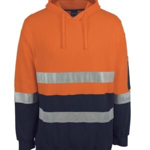 6DVPM_ON_01 JB's HV D+N 310 COTTON PULLOVER FLEECE HOODIE ORANGE/NVY-2XS