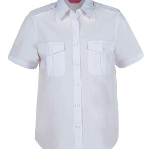 JB's LADIES S/S EPAULETTE SHIRT WHITE -08