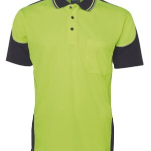 6HCP4_EB_01 JB's HV 4602.1 S/S CONTRAST PIPING POLO LIME/BLACK -2XS